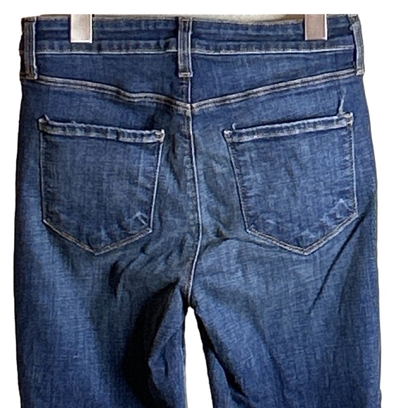 L'agence Mid Rise Skinny Blue Jeans Stretch Waist Whiskering Size 25 - Picture 4 of 5